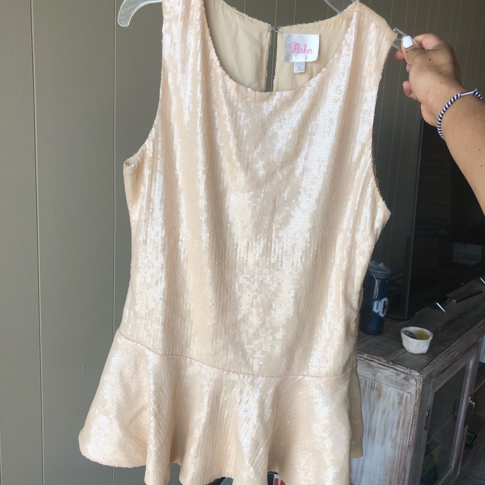Parker Sequin Peplum Top